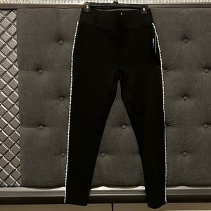 Alice Blue Lycra Leggings with pearls down the sides.